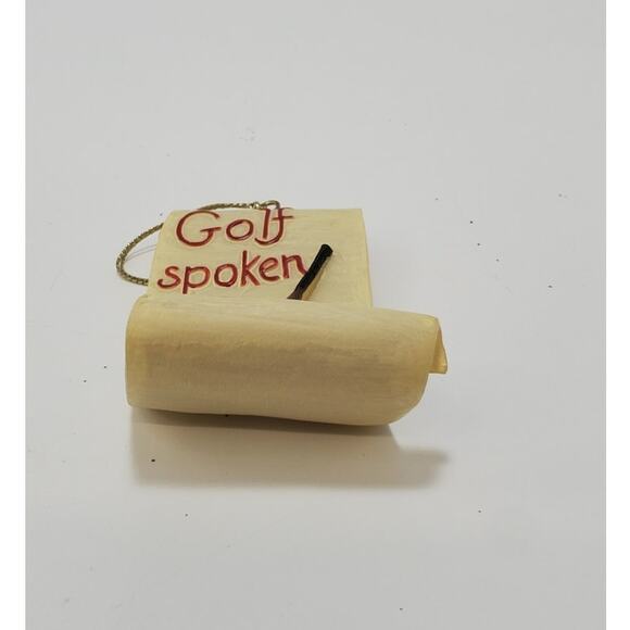 Golf Christmas Ornament 3” Polystone "Golf Spoken Here" - Picture 2 of 4